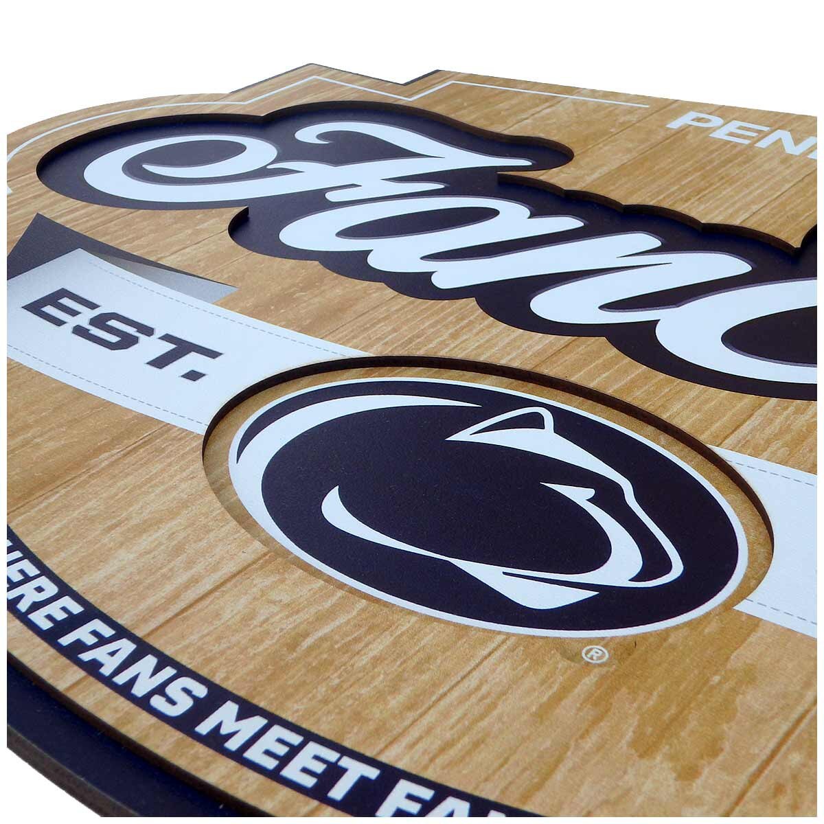 close up of 3D Penn State FanCave sign